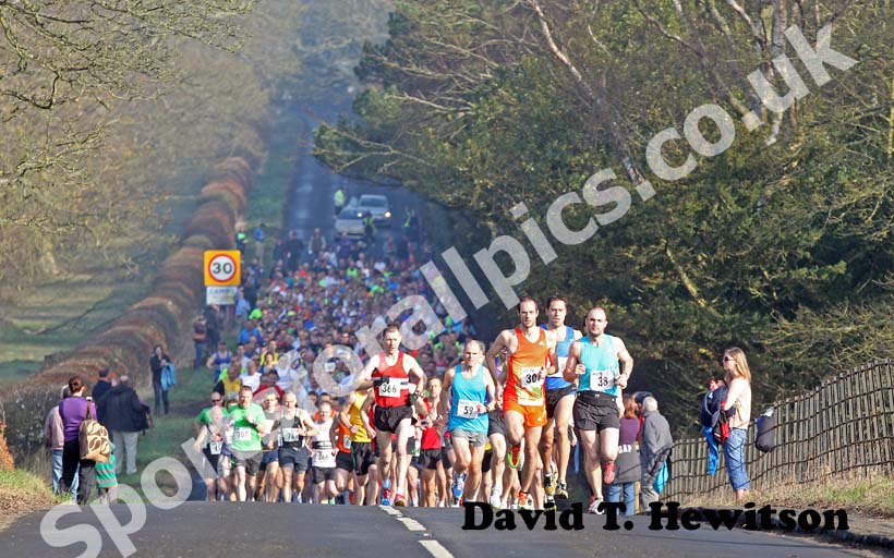 Soon after the start of the Run Northumberland Half Marathon.